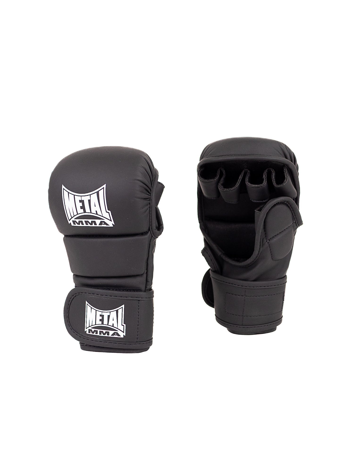 Gants d'entrainement MMA enfant Metal Boxe noirs ergonomiques en PU avec paume ouverte et protection pouce