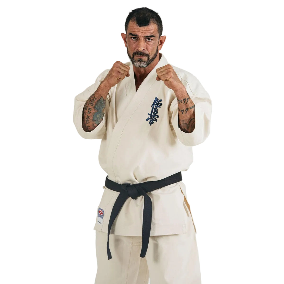 Veste du karaté-gi Kyokushin Yantsu écru, manches trois-quarts