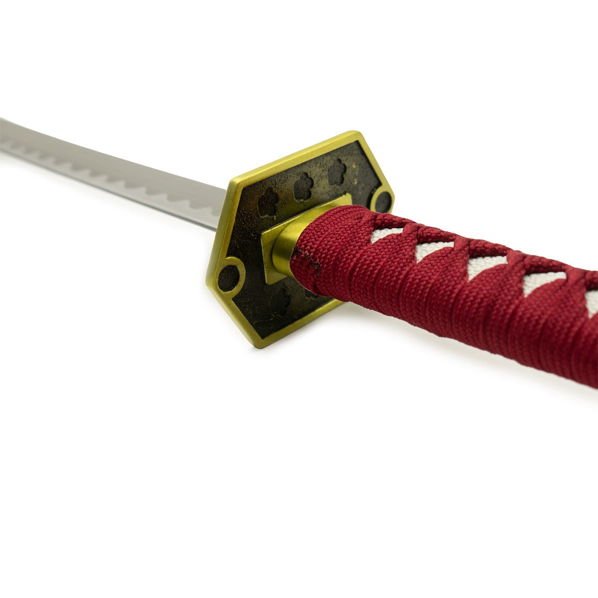 Tsuba métallique dorée du katana FUJIMAE noir et grenat