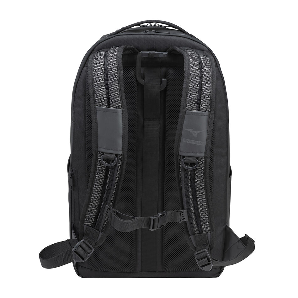 Sac à dos Mizuno WASO 25L WP noir, zip déperlant et poche frontale