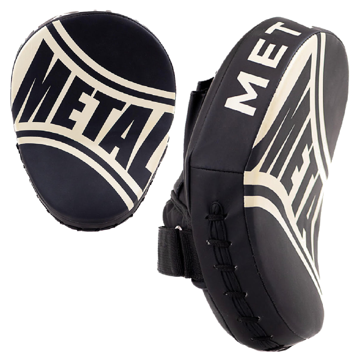 Pattes d'Ours courbées noires Metal Boxe en PU avec mousse haute absorption pour entraînements intensifs de boxe, kick-boxing et MMA