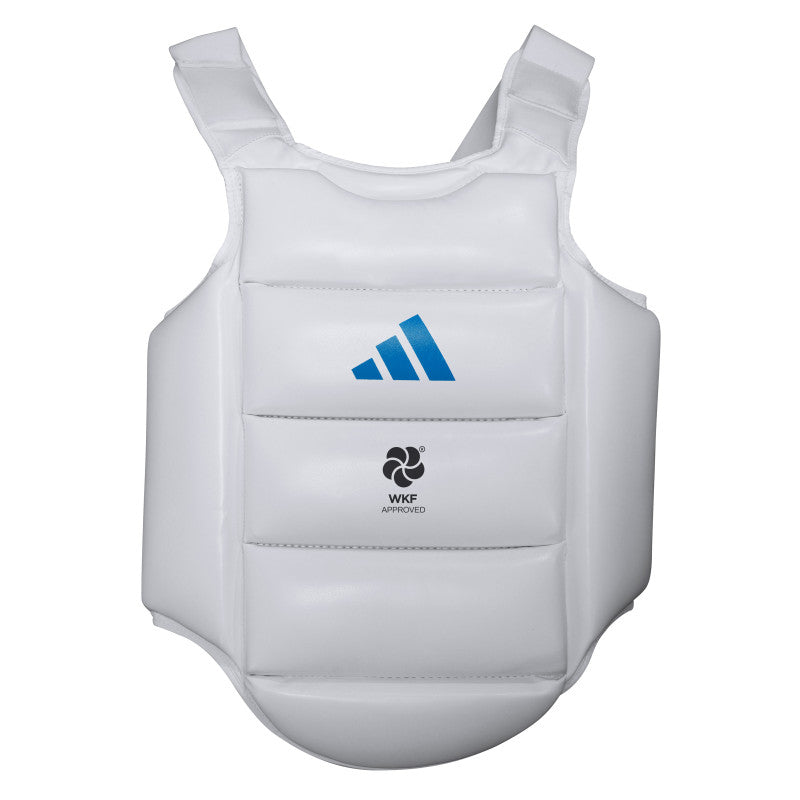 Plastron karaté enfant adidas WKF blanc vue face