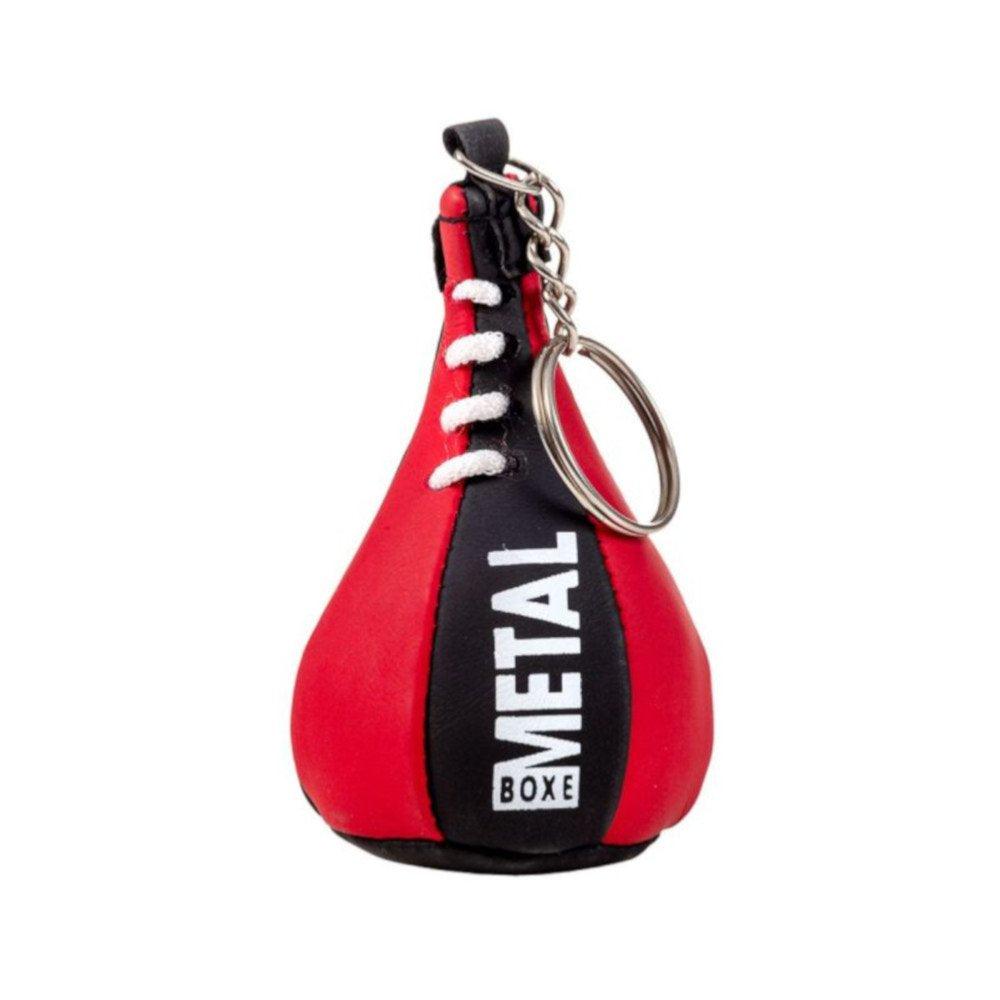 Porte-clés Metal Boxe mini poire de vitesse noir et rouge
