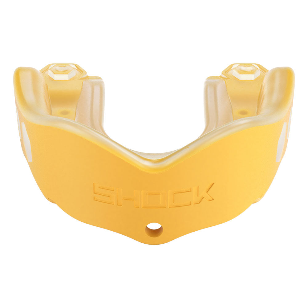 Protège-dents Shock Doctor Gel Max jaune fluo, vue de face