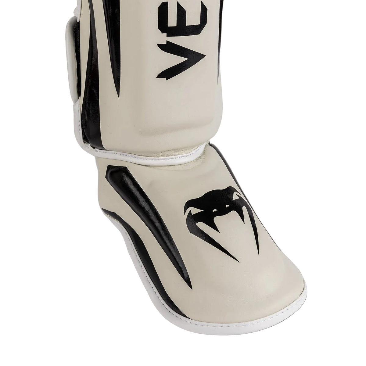 Protège-tibias Venum Elite Blanc/Noir zone tibia renforcée