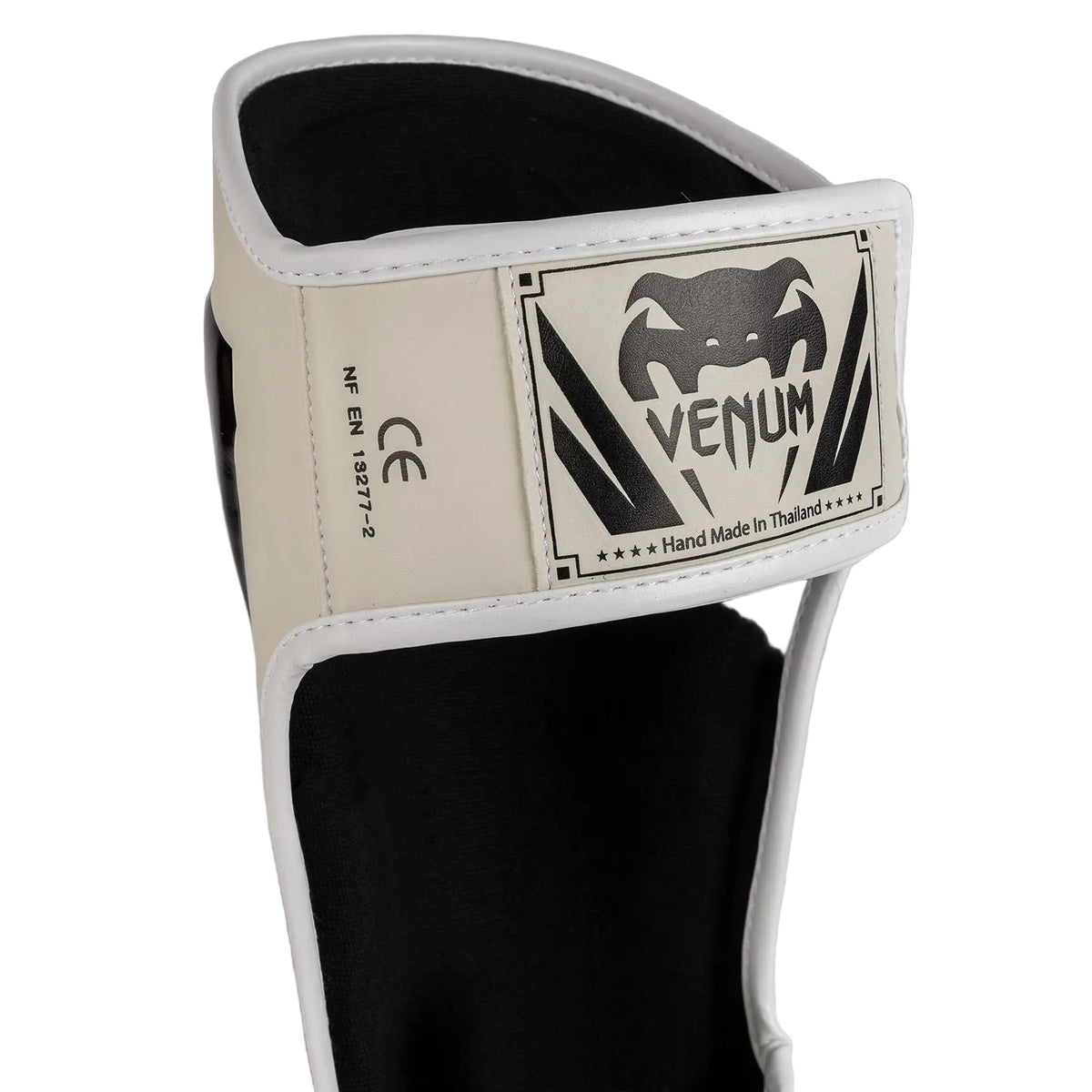 Protège-tibias Venum Elite Blanc/Noir cou-de-pied