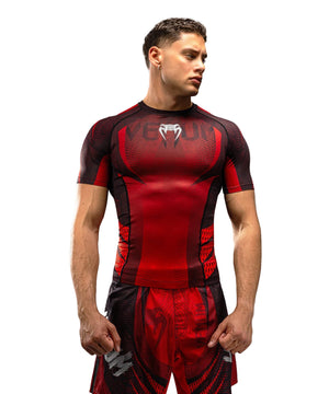 Rashguard Manches Courtes Venum Galactic 3.0 Rouge/Argent