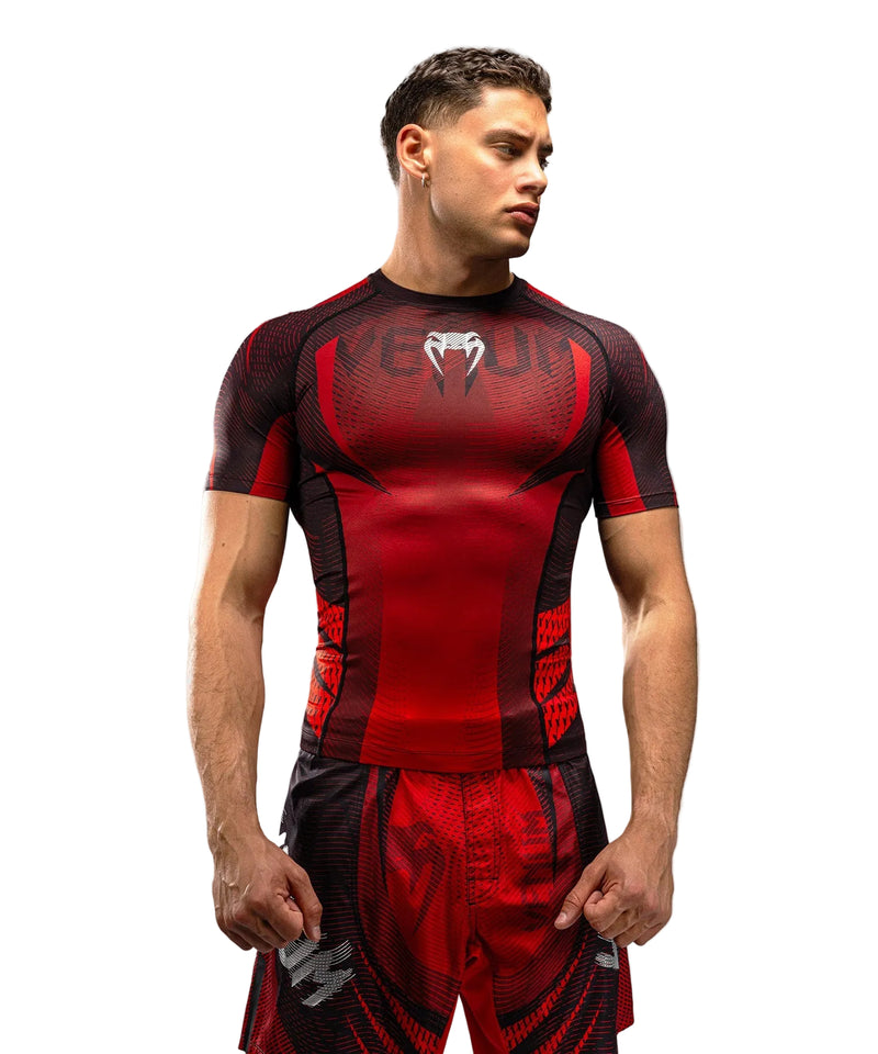 Rashguard Manches Courtes Venum Galactic 3.0 - Rouge/Argent
