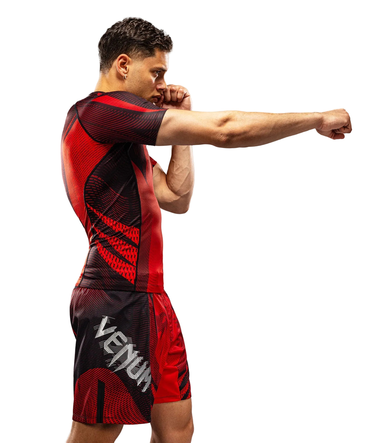 Rashguard Manches Courtes Venum Galactic 3.0 Rouge/Argent vue de détail