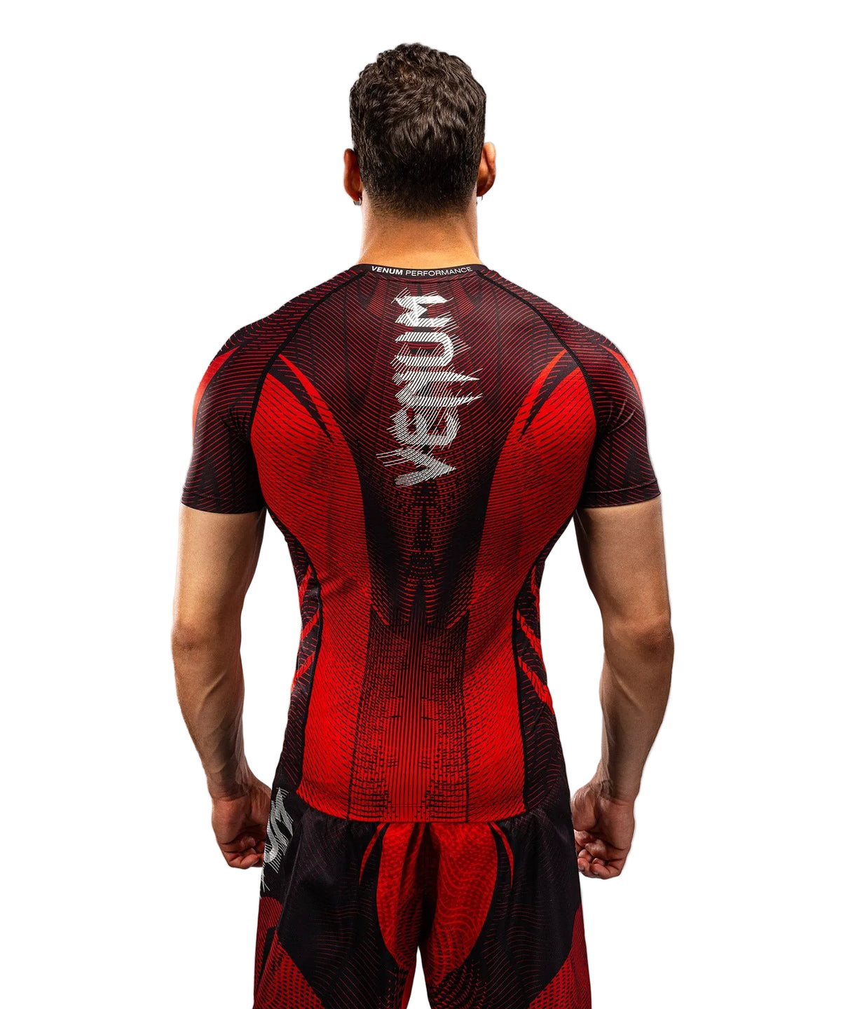 Rashguard Manches Courtes Venum Galactic 3.0 Rouge/Argent disponible à la Boutique des Arts Martiaux