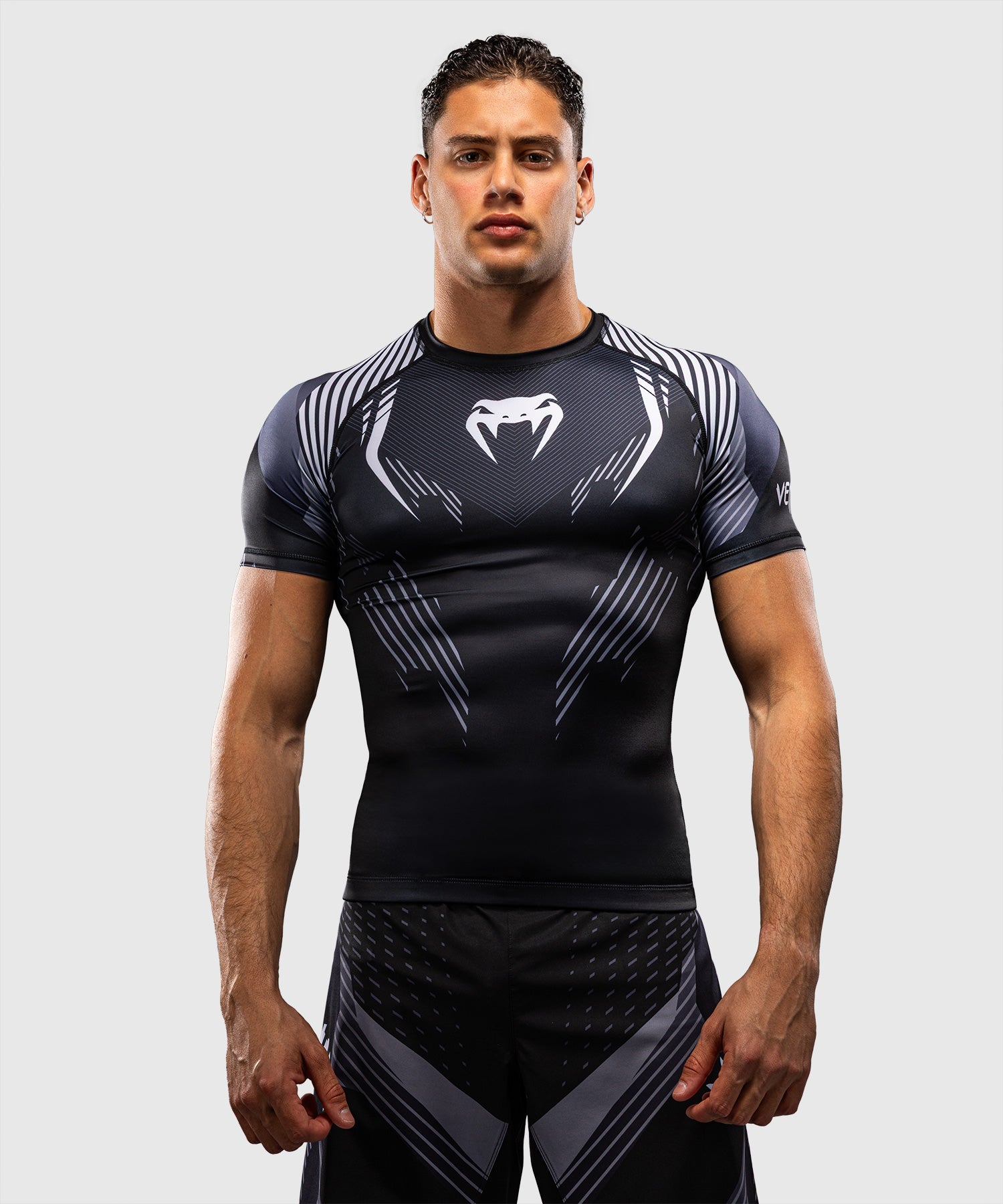 Rashguard manches courtes Venum No-Gi 6.0 Noir/Blanc pour l'entraînement