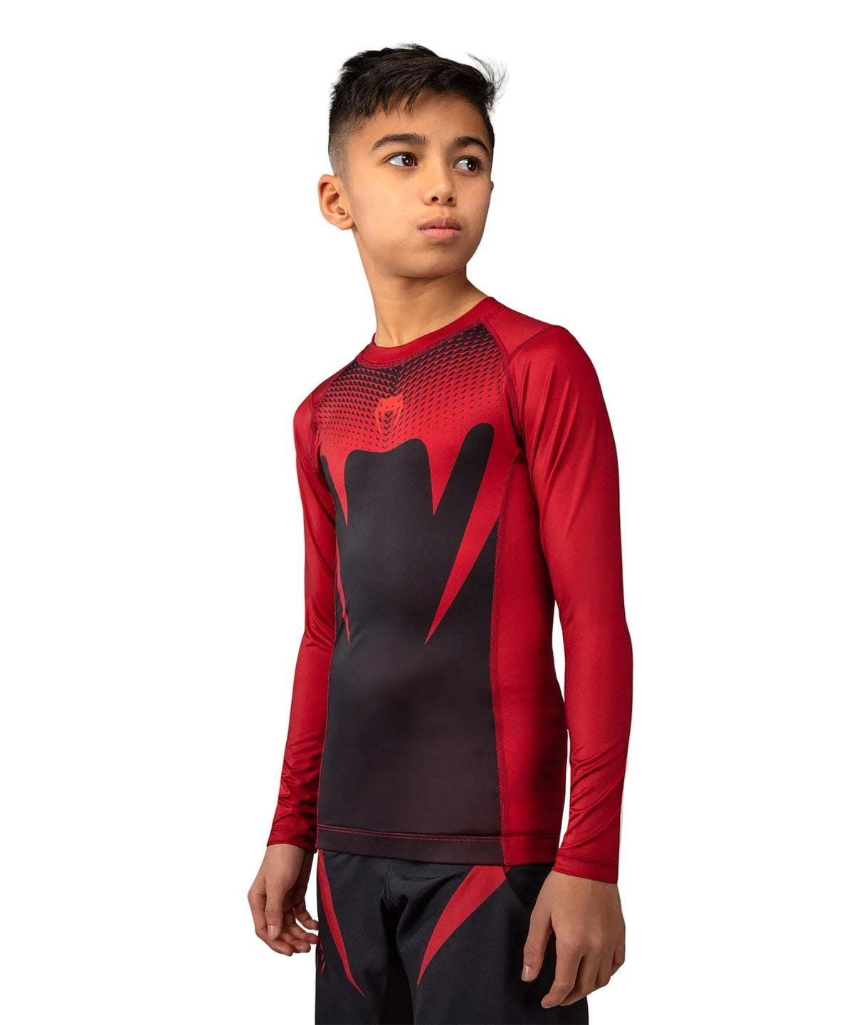 Rashguard Manches Longues Venum Attack Kids Noir/Rouge vue de détail