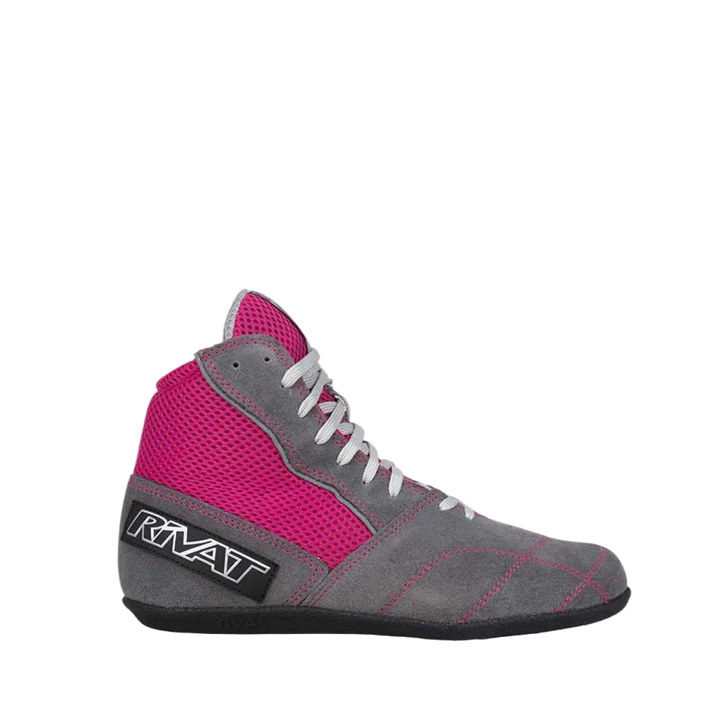 Chaussure de savate femme Rivat Boomerang Lady gris et fuchsia, profil droit
