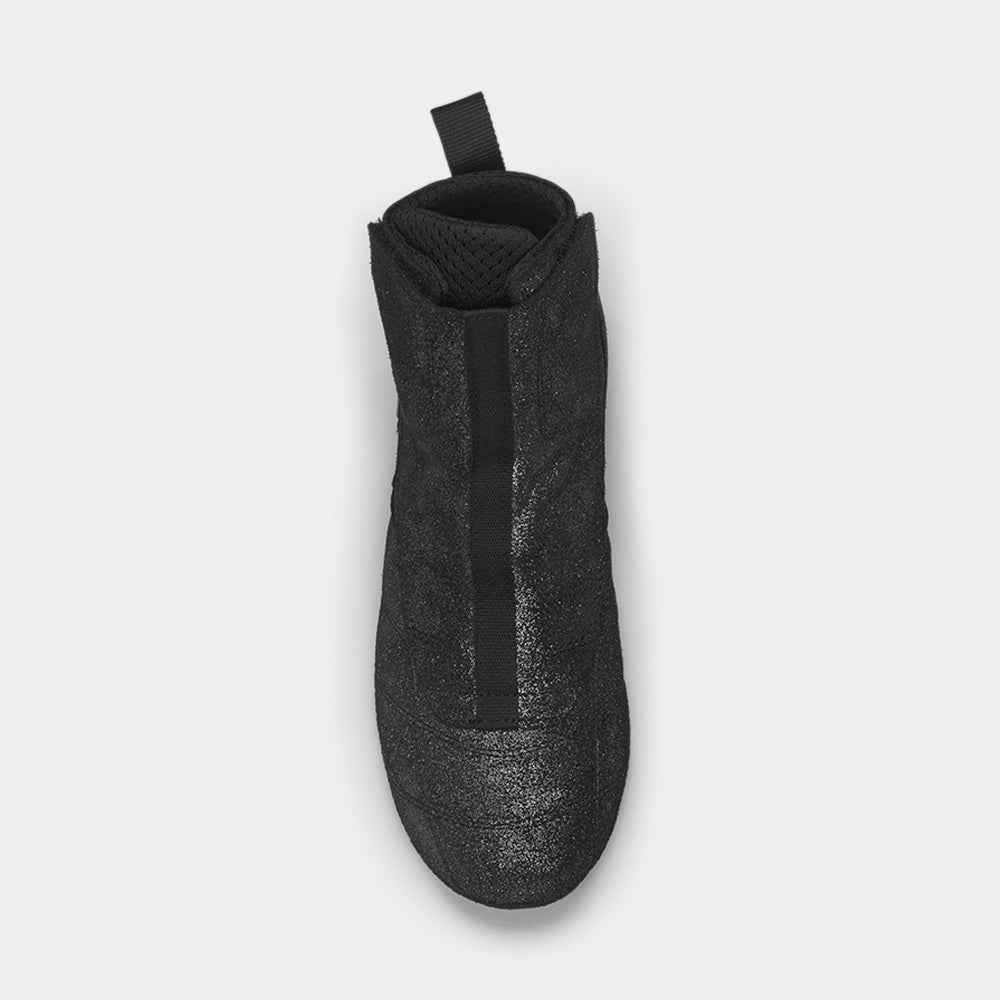 Chaussures de boxe française Rivat F1 Devon noir, vue de face
