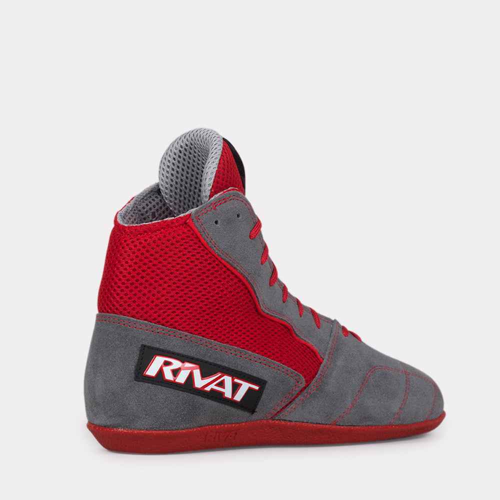 Chaussures de boxe française Rivat Boomerang, vue arrière logo Rivat