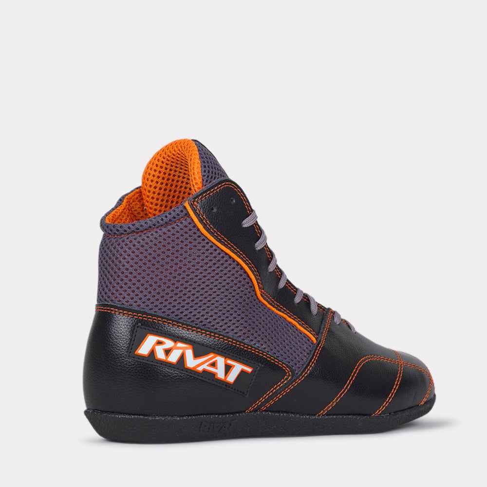 Chaussures de savate Rivat Uppercut noir, logo Rivat sur le côté