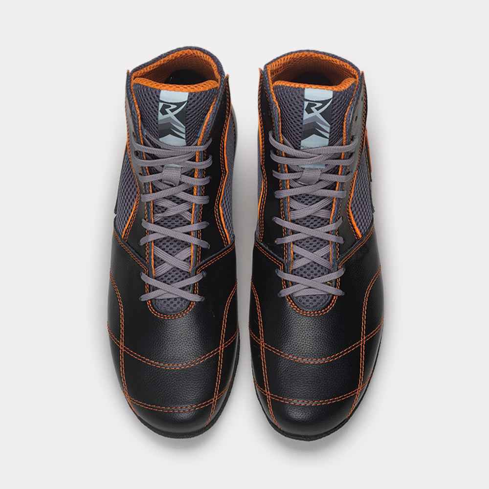 Chaussure de boxe française Rivat Uppercut noir, vue de dessus