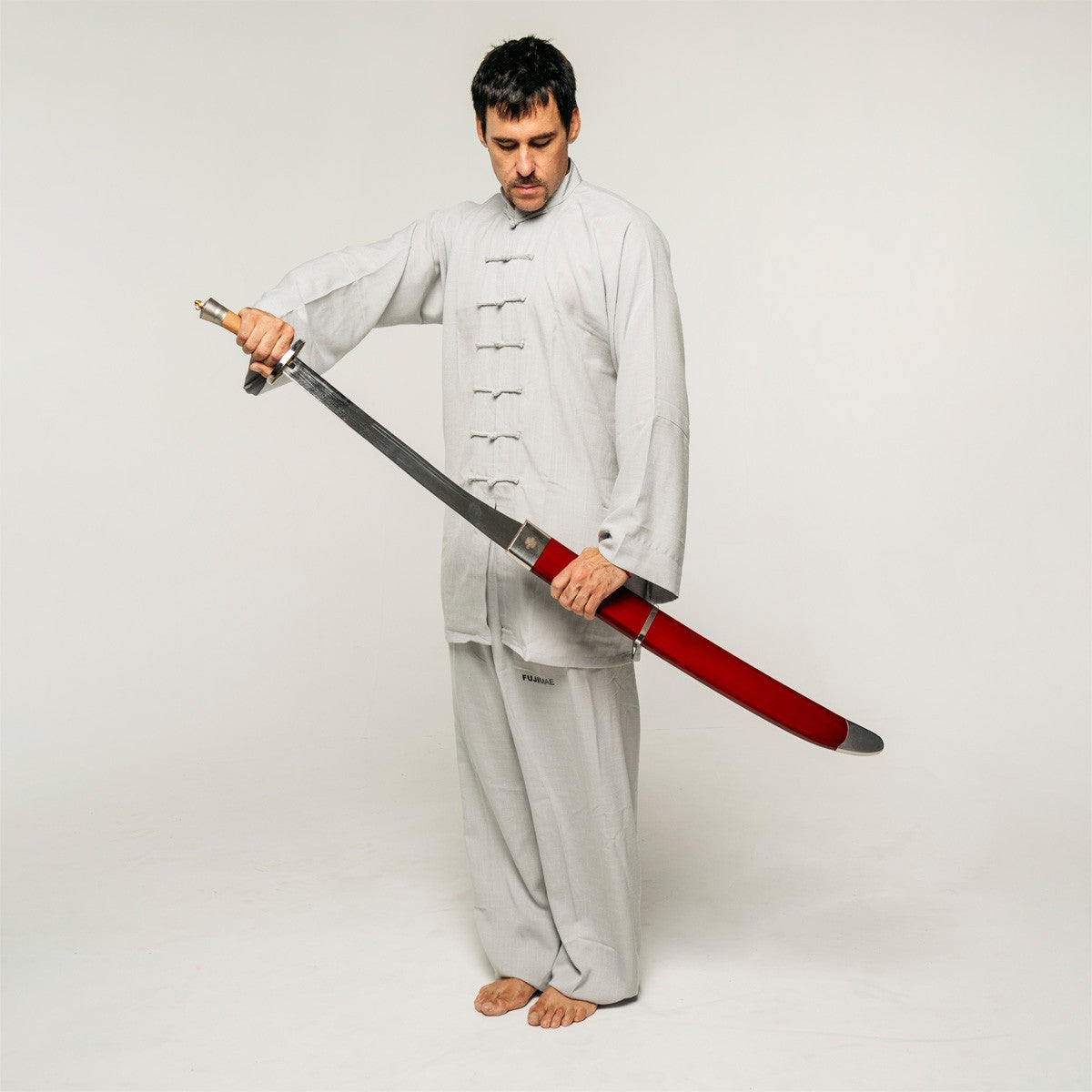 Mallette de transport en bois laqué du sabre de Kung Fu FUJIMAE