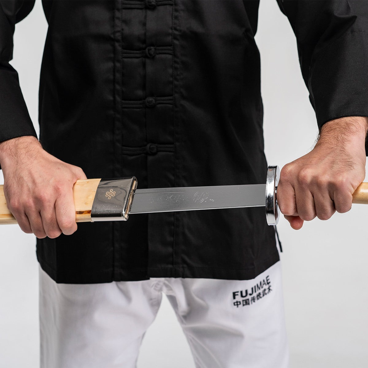 Sabre de Kung Fu semi-flexible FUJIMAE acier chromé - 80 cm