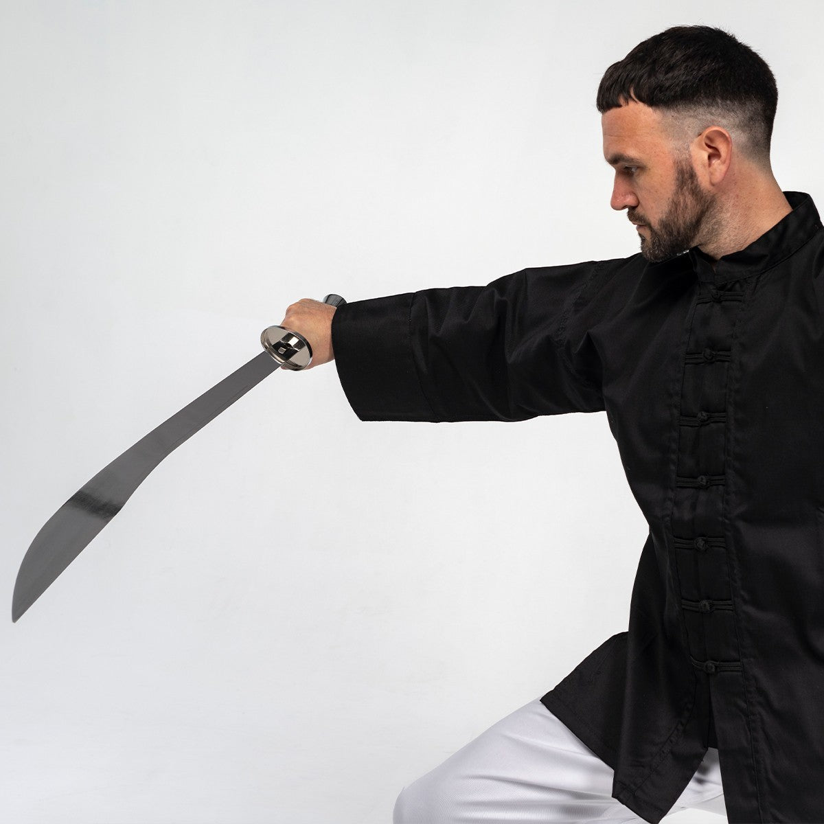 Sabre de Kung Fu semi-flexible FUJIMAE acier chromé - 80 cm