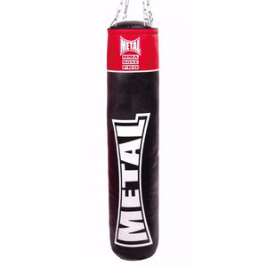 Sac de frappe Metal Boxe Club Line vide, noir et rouge