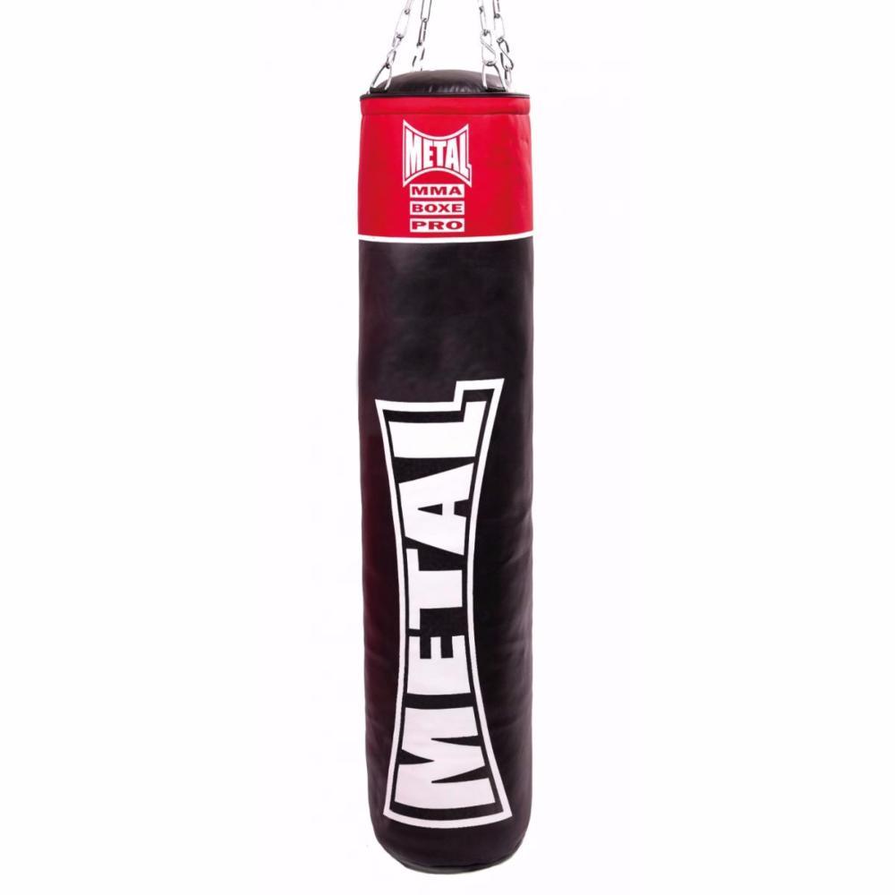 Sac de frappe Metal Boxe Club Line vide, noir et rouge