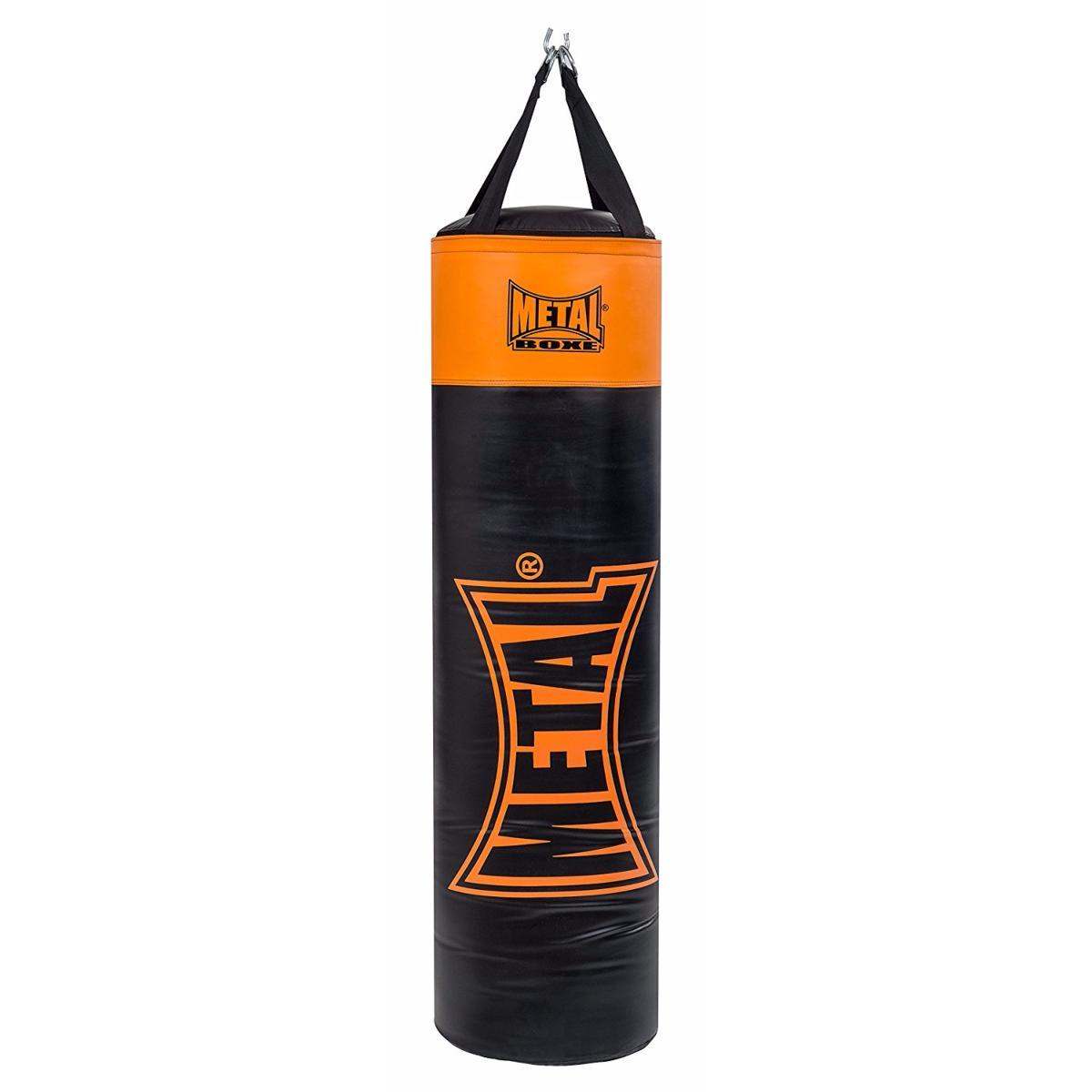 Sac de frappe Metal Boxe Indiana livré plein, noir et orange