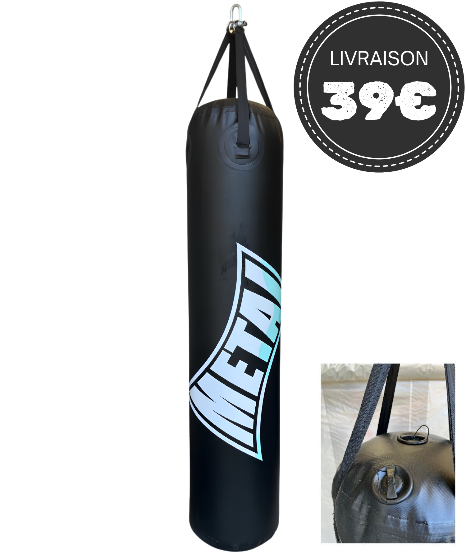 Sac de Frappe à Eau et Air Metal Boxe 150 cm – Entraînement Réaliste
