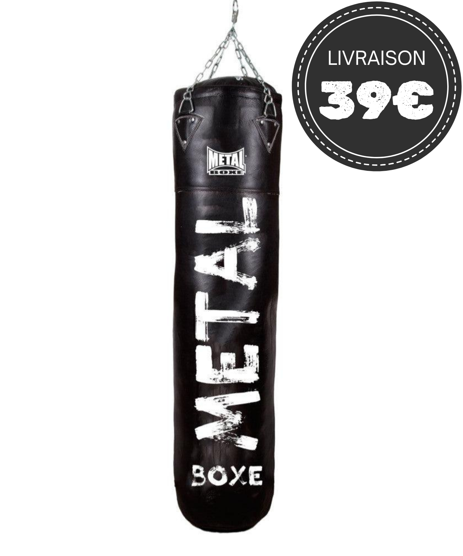 Sac de Frappe Cuir Heracles - Metal Boxe Noir - MB324