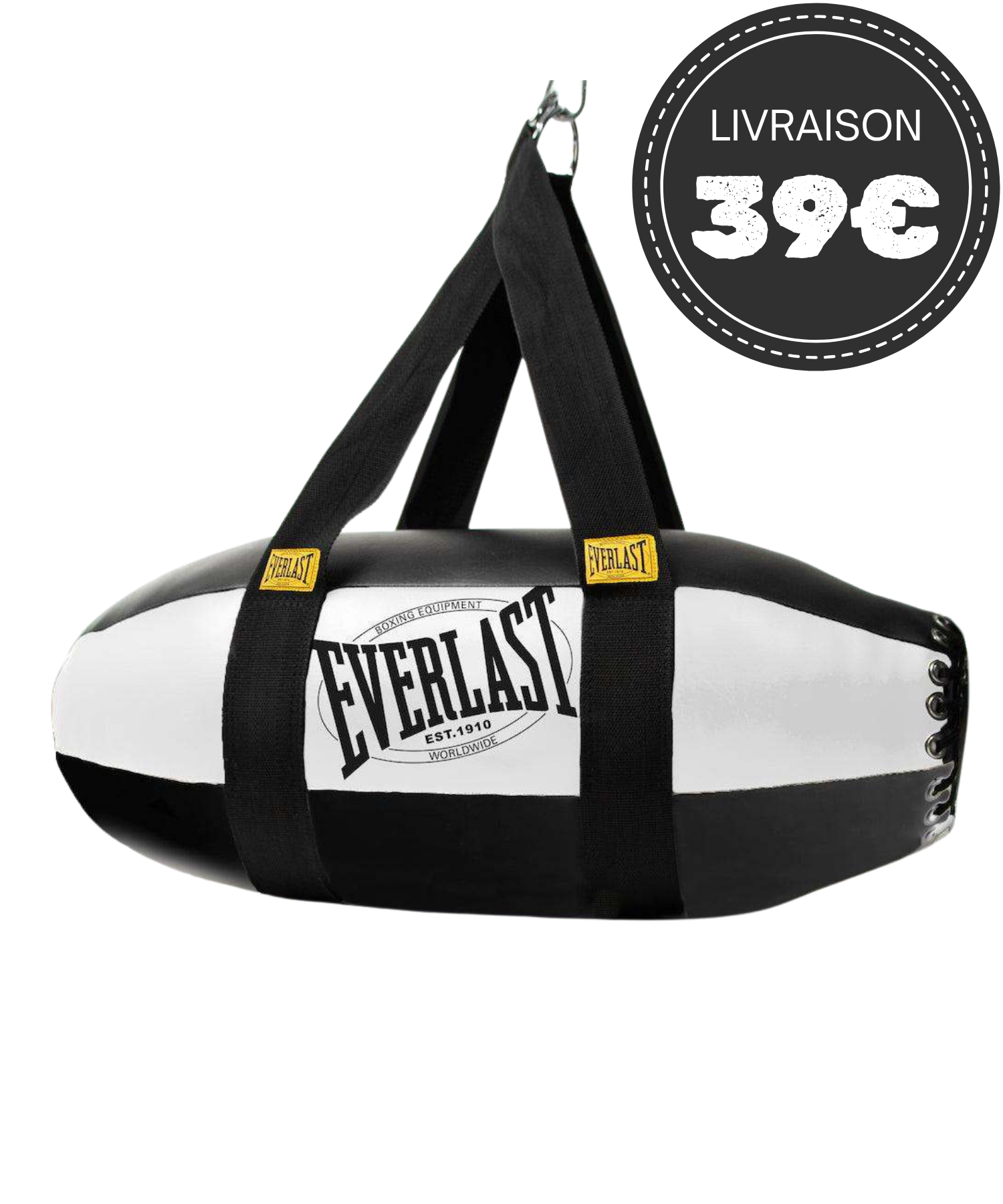 Sac de frappe Torpedo Everlast 1910 - Noir/Blanc