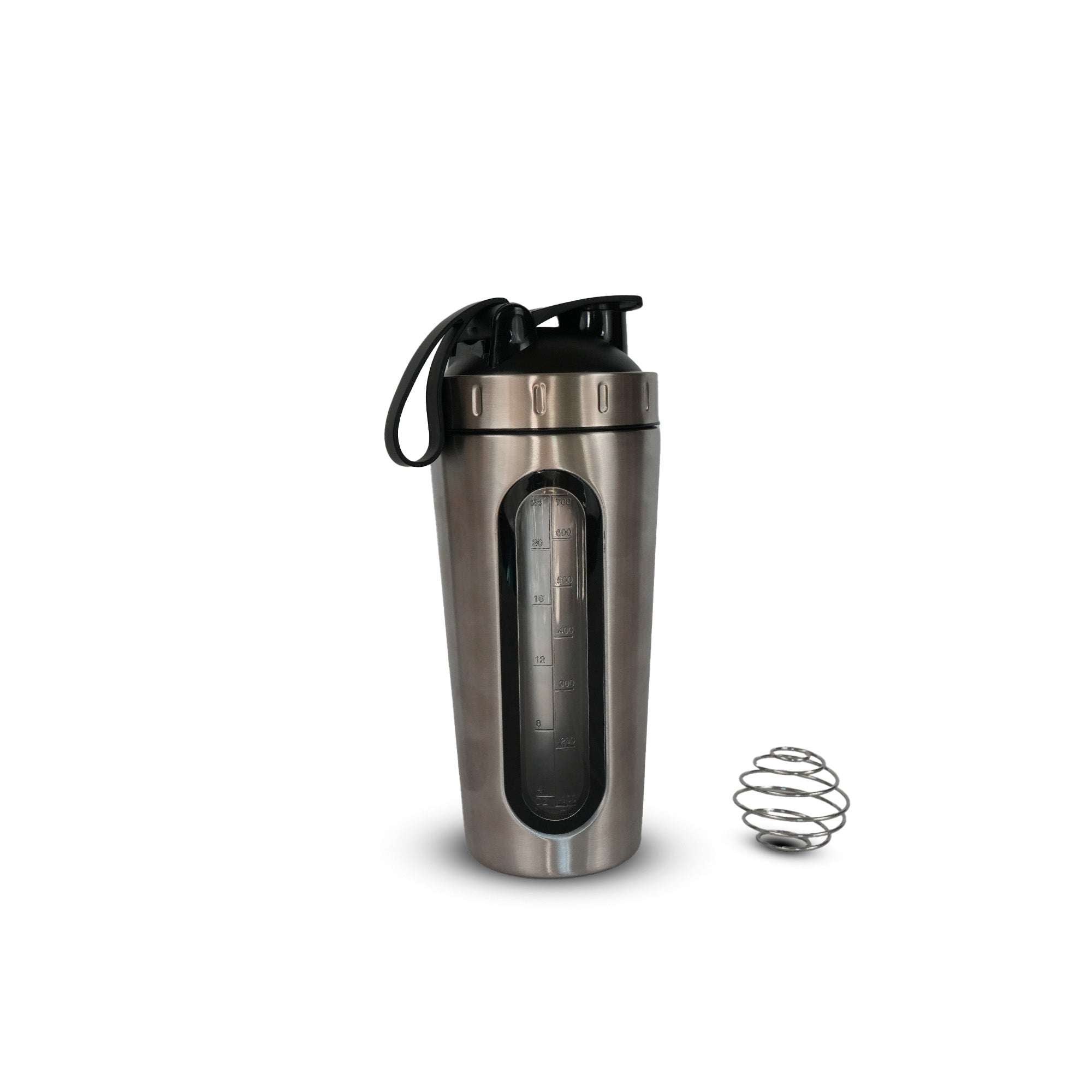 Shaker inox 0,75 L Sveltus en acier inoxydable, pratique et étanche pour boissons protéinées
