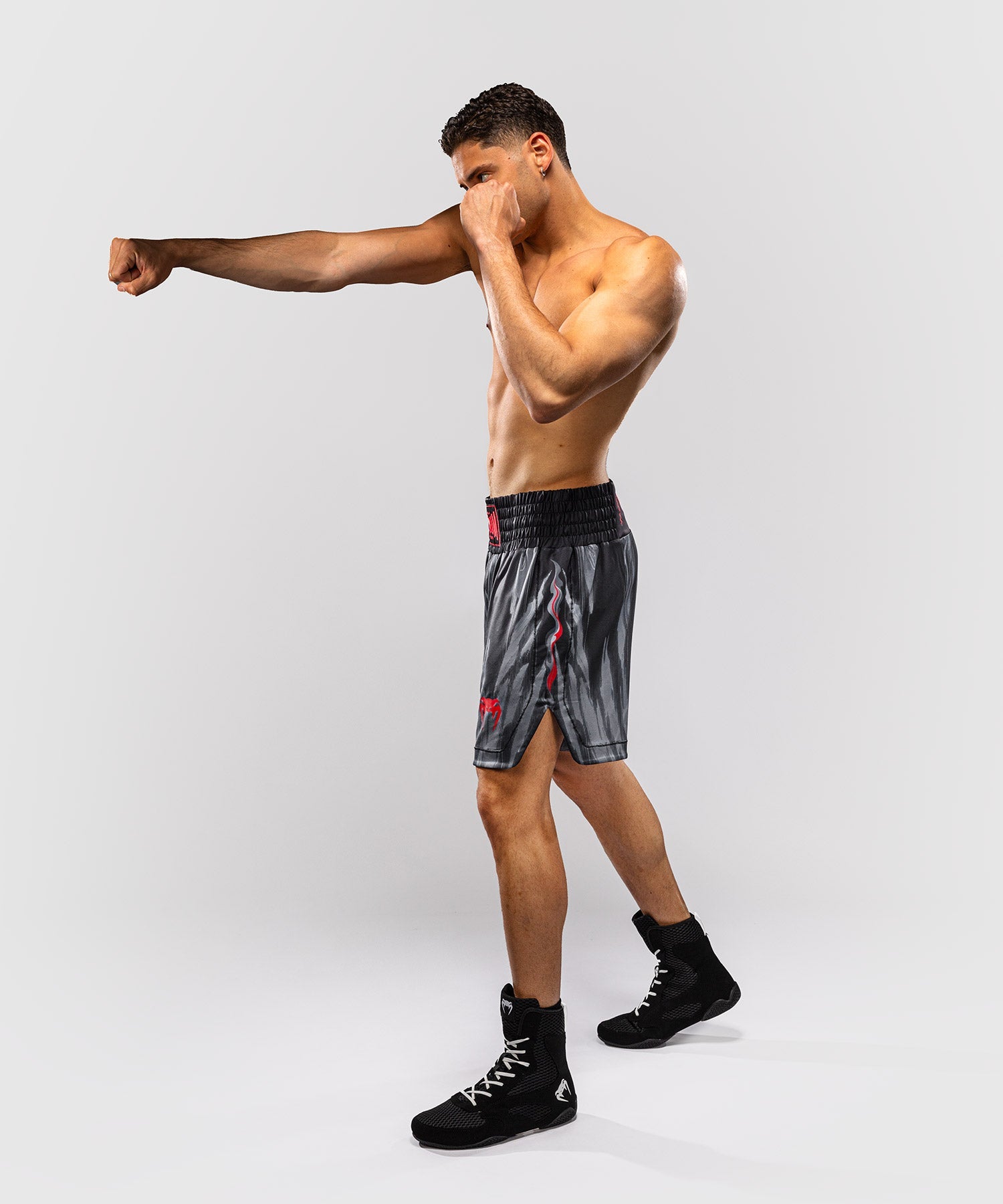 Short de Boxe Venum Demon Noir/Gris vue de détail