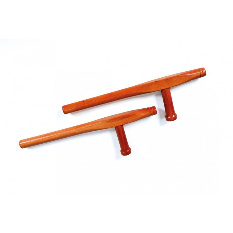 Tonfa en bois rouge rond Noris, la paire