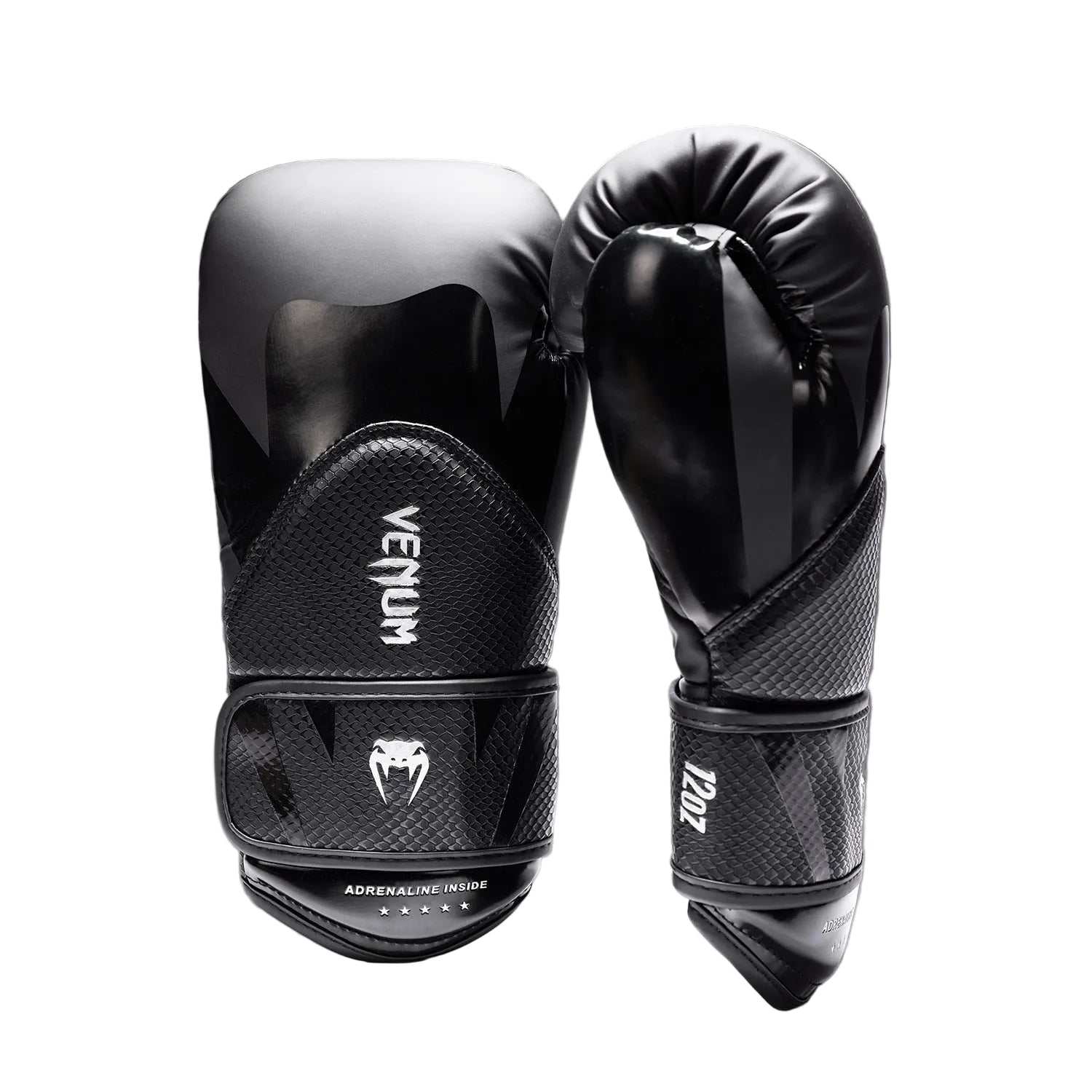 Gants de boxe Venum Challenger 4.0 Scales noirs à texture écailles pour boxe et Muay Thaï