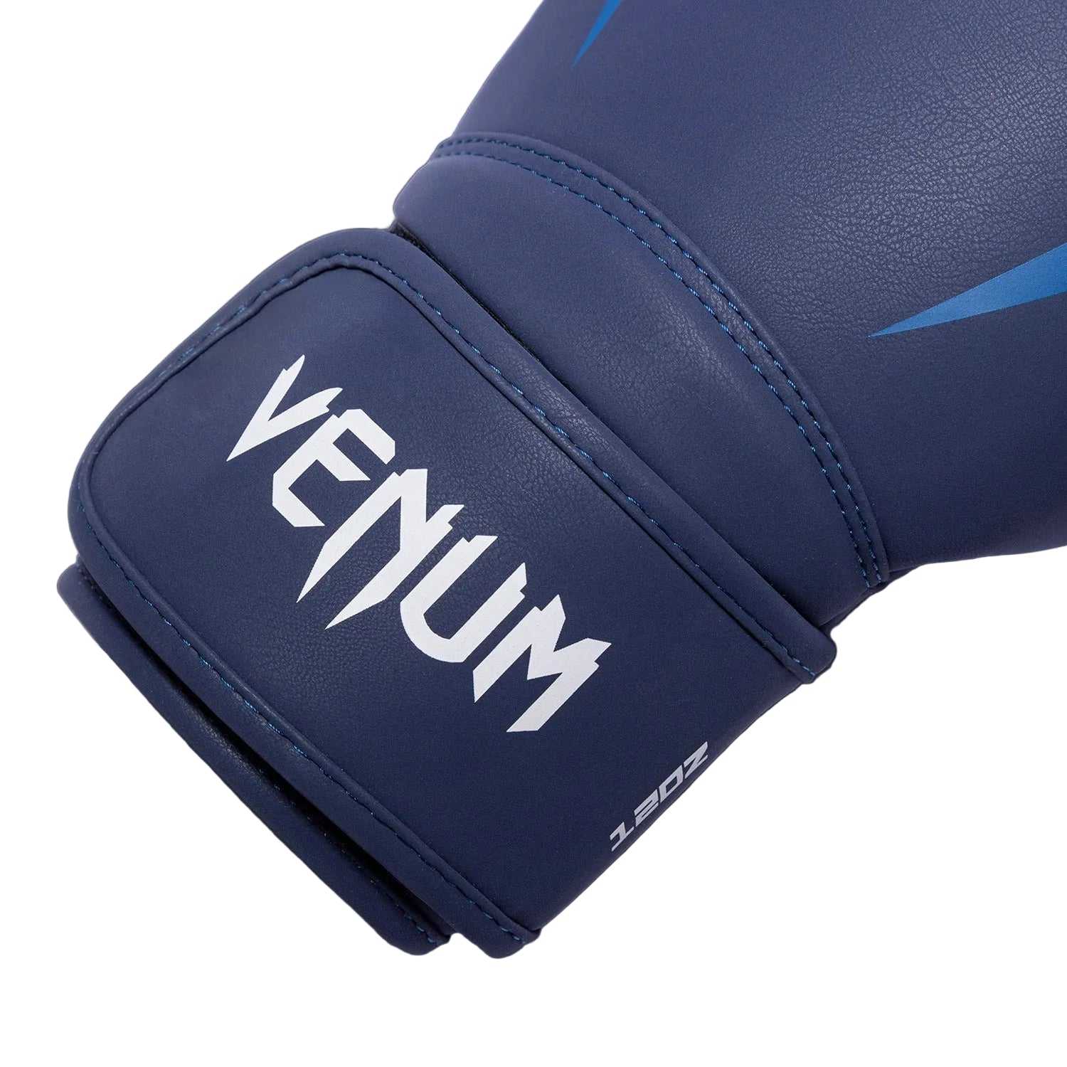 Gants de boxe Venum Hurricane bleu minuit et blanc en PU avec rembourrage triple densité pour boxe, kickboxing et Muay Thaï