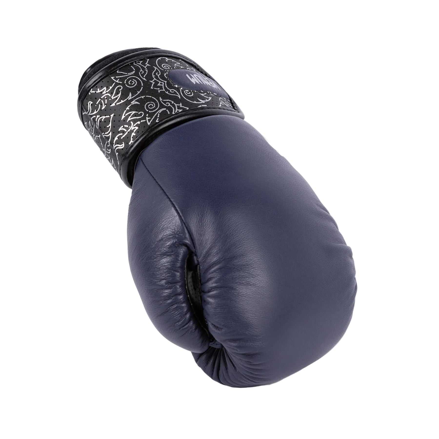 Gants de boxe Venum Power 2.0 bleu marine et noir en cuir Nappa premium fabriqués à la main, adaptés pour boxe et Muay Thaï.