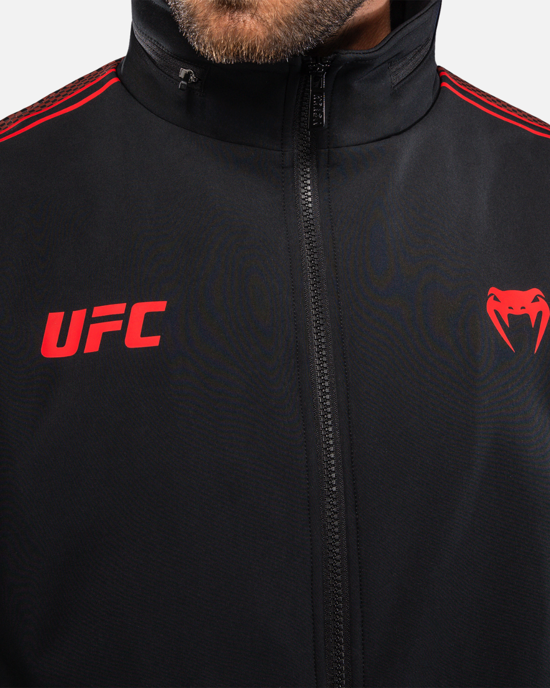 Veste UFC Venum Fight Week Noir Rouge détail 3