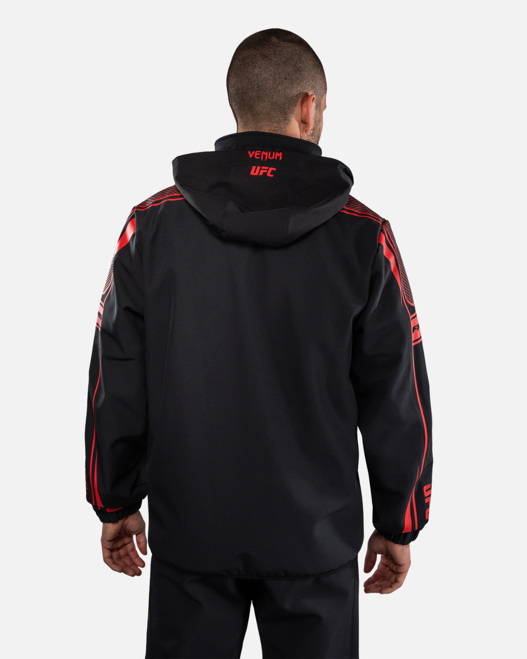 Veste UFC Venum Fight Week Noir Rouge vue de dos