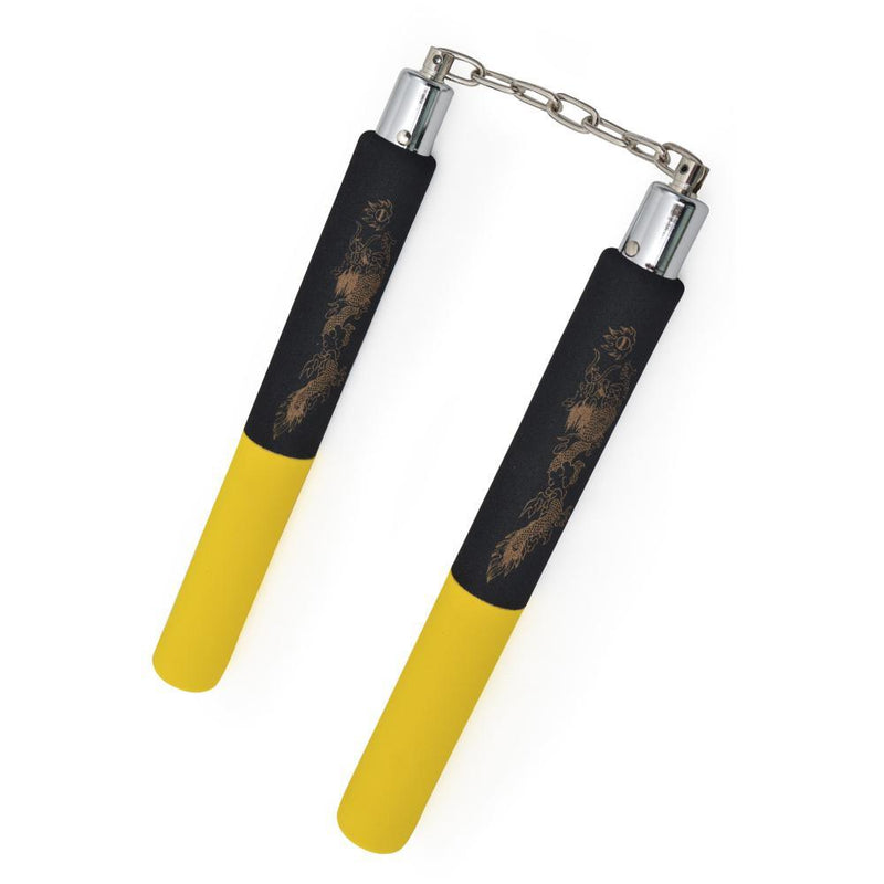 Nunchaku mousse chaîne Dragon Dojo Master Noir/Jaune